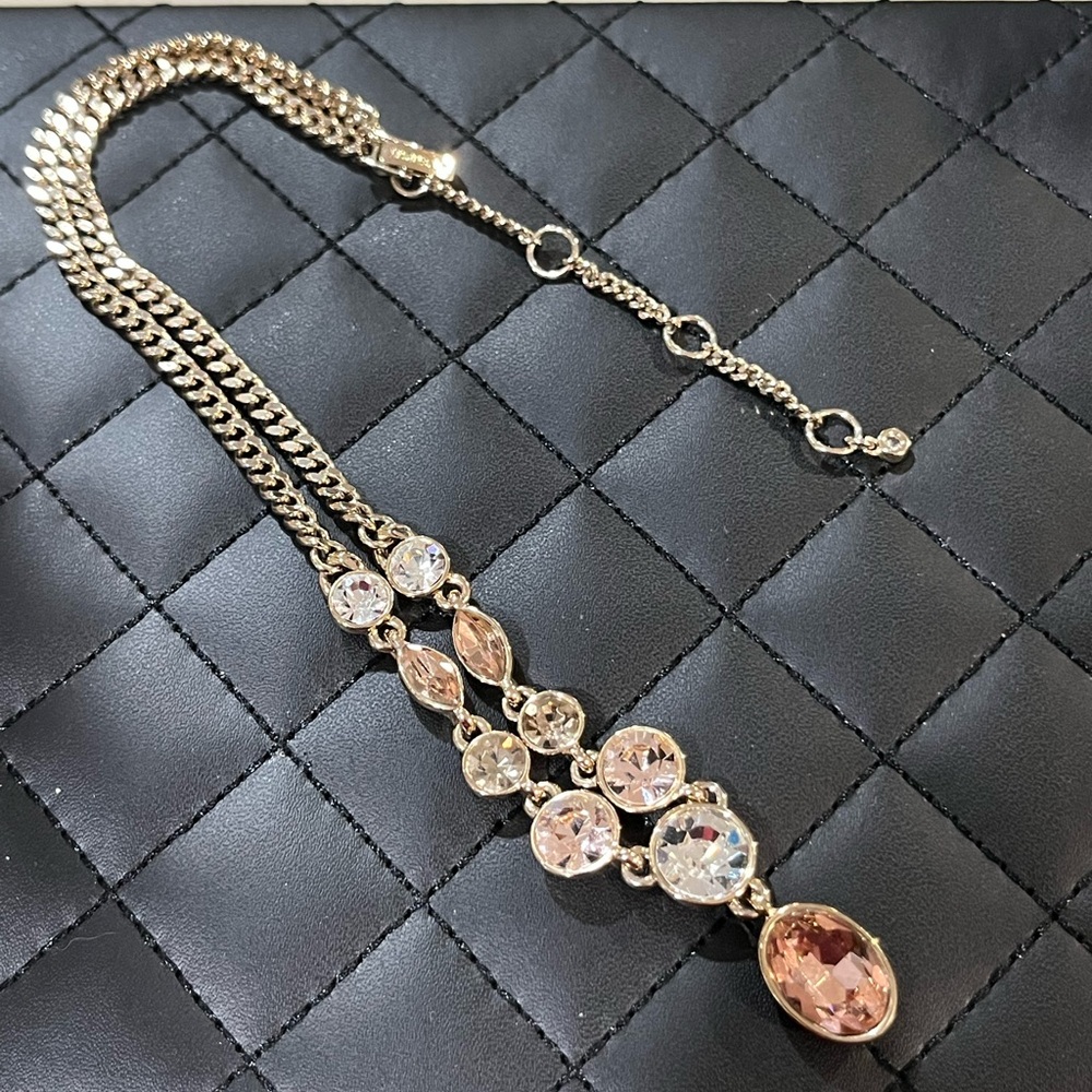 Givenchy mixed crystal lariat necklace